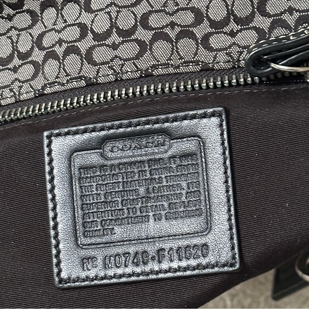 Coach Signature Jacquard Tote – Black & Gray - Picture 7 of 7